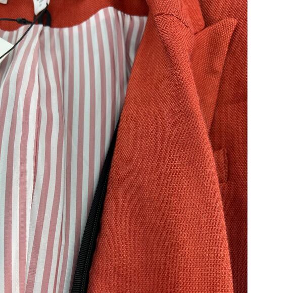 Veronica Beard Baltazar Linen Peplum Dickey Jacket In Clay - Picture 9 of 13